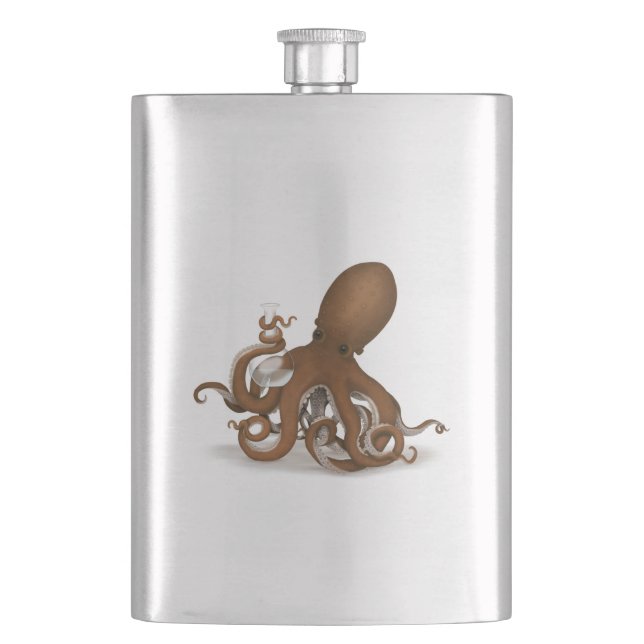 Steampunk Octopus Holding Flask Science Chemistry (Front)
