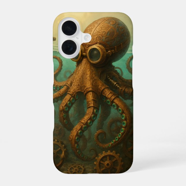 Steampunk Octopus iPhone 16 Case (Back)