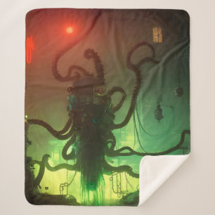 Steampunk Octopus  Sherpa Blanket