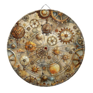 Steampunk Old Map Dartboard