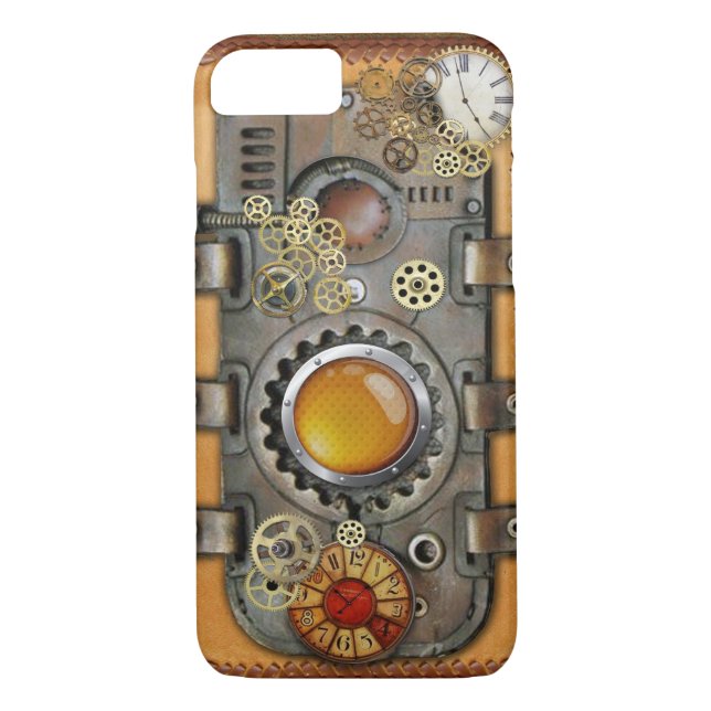 Steampunk on Leather Case-Mate iPhone Case (Back)