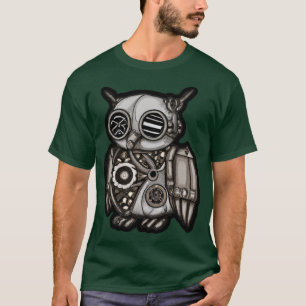 steampunk owl cyberpunk owl owl with armour robo o T-Shirt