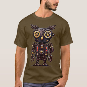 Steampunk owl fantasy owl cyborg owl robot owl 2 T-Shirt