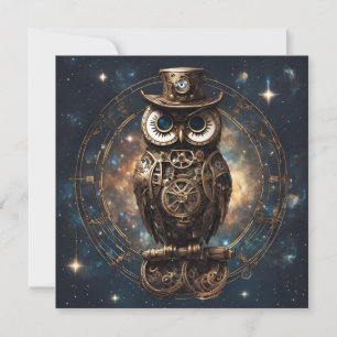 Steampunk Owl  Holiday Card