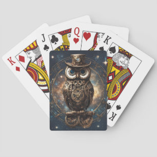 Steampunk Owl Playing Cards
