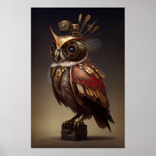 Steampunk Owl Poster