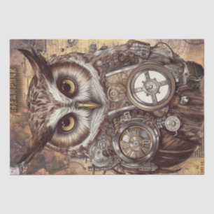 Steampunk Owl Tissue Paper