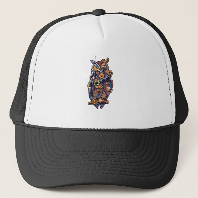Steampunk Owl Trucker Hat (Front)