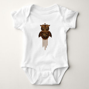 Steampunk Owl Vintage Style Baby Bodysuit