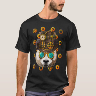 Steampunk Panda Mediaeval Victorian Steam Powered T-Shirt