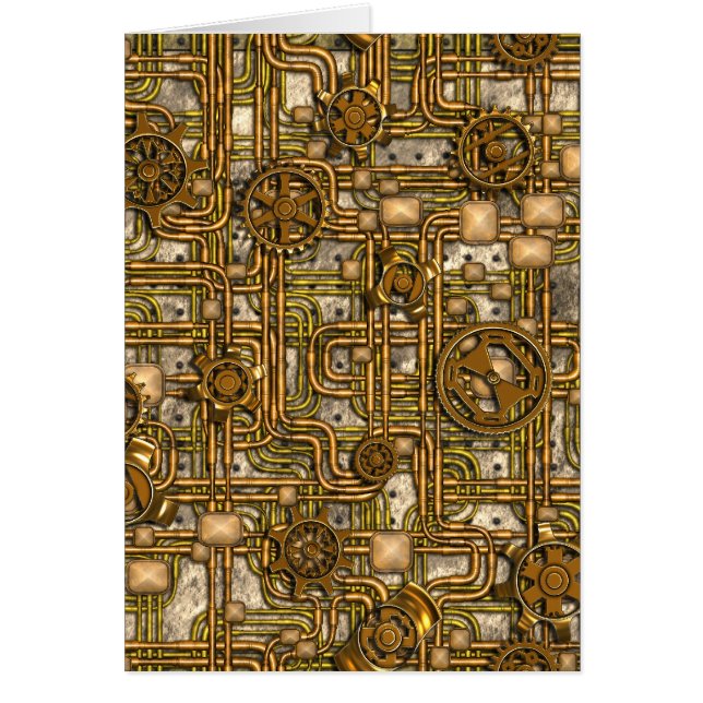 Steampunk Panel - Gears and Pipes - Brass (Front)