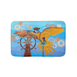Steampunk Parrot Bath Mat