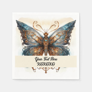 Steampunk party butterfly napkin