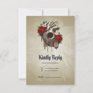 Steampunk Passion, the mechanical Heart of Love. RSVP Card