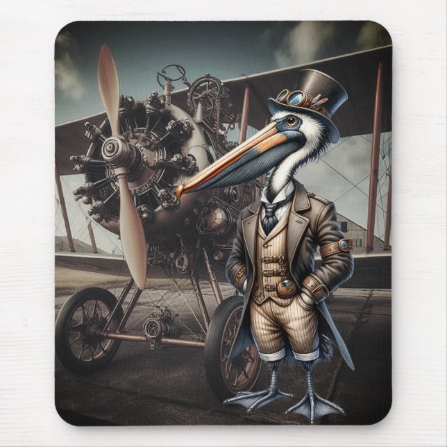 Steampunk Pelican  Mouse Mat (Front)