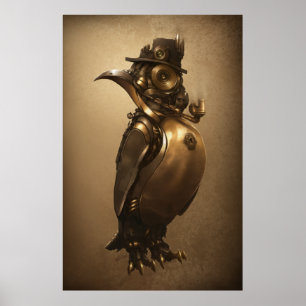 Steampunk Penguin   Print