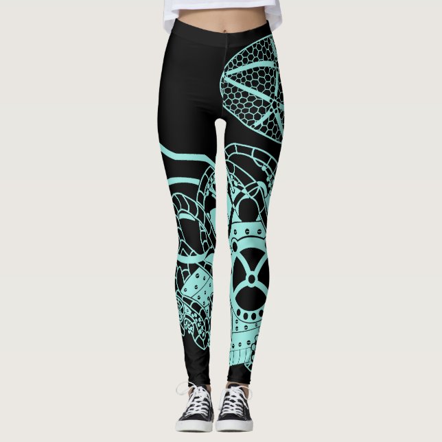 Steampunk Phage vs. Bacteria Leggings (Front)