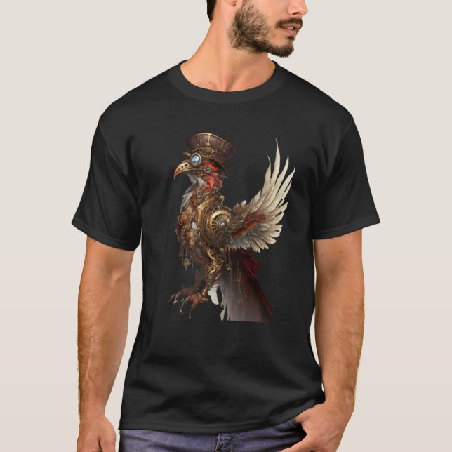 Steampunk Phoenix Rising Resurrection Rebirth New  T-Shirt (Front)