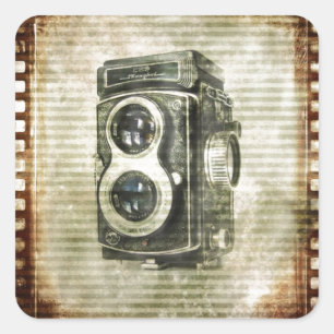 steampunk photographer photography Vintage Camera Square Sticker