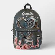 Steampunk piano with heart