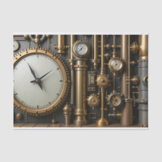 Steampunk Pipes and Gauges Tissue Paper