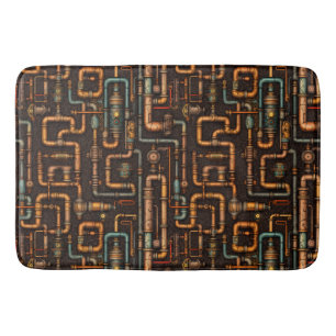 Steampunk pipes bath mat