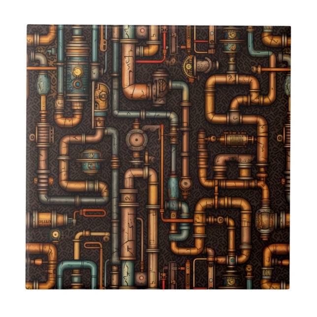 Steampunk pipes tile (Front)