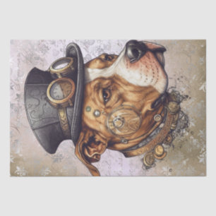 Steampunk Pitbull Dog Tissue Paper