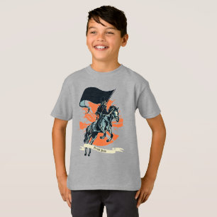 Steampunk Plague Rider Doctor on Horseback w/Flag T-Shirt