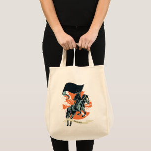 Steampunk Plague Rider Doctor on Horseback w/Flag Tote Bag