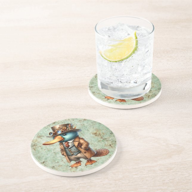 Steampunk Platypus Coaster (Side)