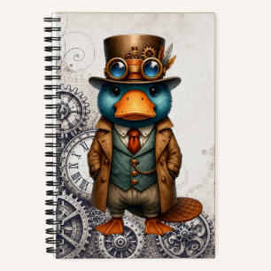 Steampunk Platypus & Gears Notebook