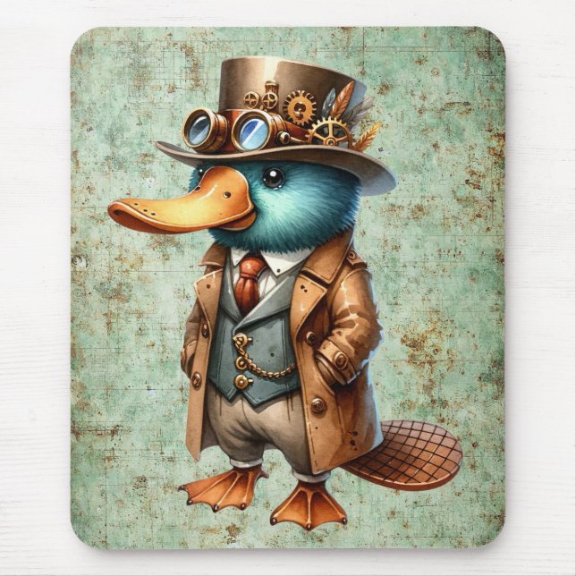 Steampunk Platypus Mouse Mat (Front)