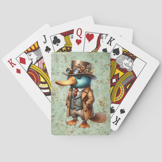 Steampunk Platypus Playing Cards (Back)