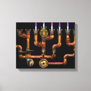 Steampunk - Plumbing - Lighting the Menorah Canvas Print