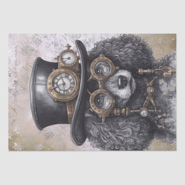 Steampunk Poodle Dog Tissue Paper (Front)