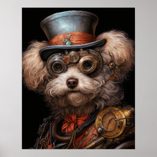 STEAMPUNK POODLE POSTER