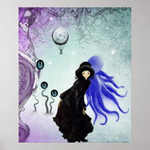 Steampunk Pop Surrealism Art Poster - Watching You