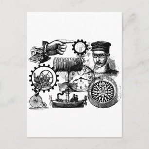steampunk postcard