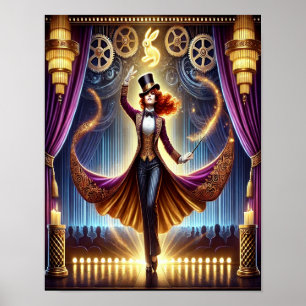 Steampunk Poster 15, The Neon-Flare Magician  