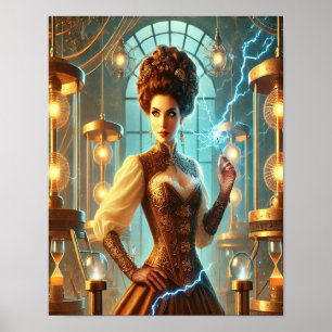 Steampunk Poster 25, The Tesla Coil Mistress 