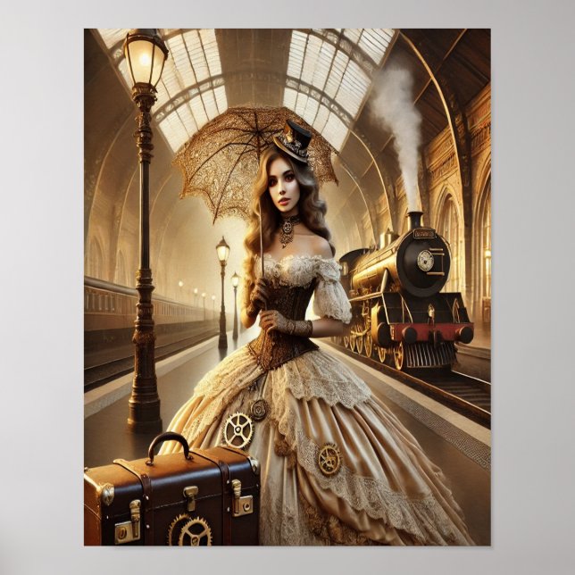 Steampunk Poster 29, The Train Station Debutante   (Front)