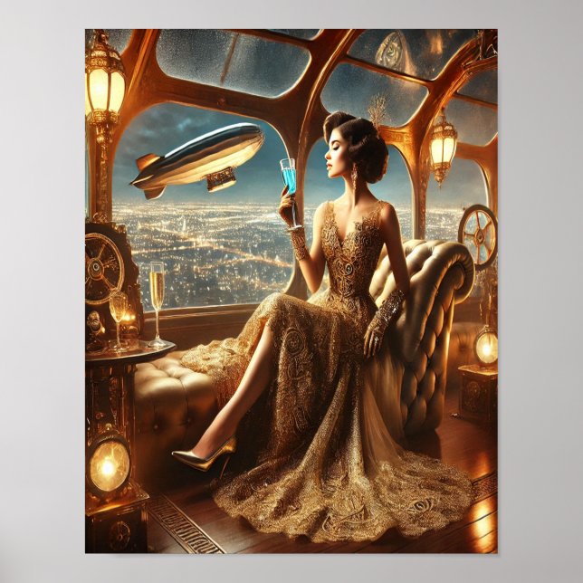 Steampunk Poster 33, The First-Class Lounge Siren  (Front)