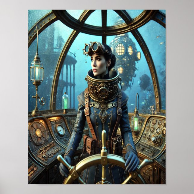 Steampunk Poster 34, The Submersible Navigator   (Front)