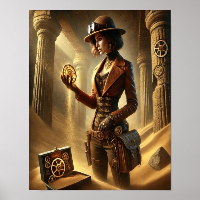 Steampunk Poster 36,  Sands of Time Archaeologist (Front)