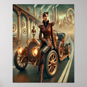 Steampunk Poster 40, Cross-Country Auto Chaufffer