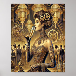 Steampunk Poster 7, The Cyber-Socialite