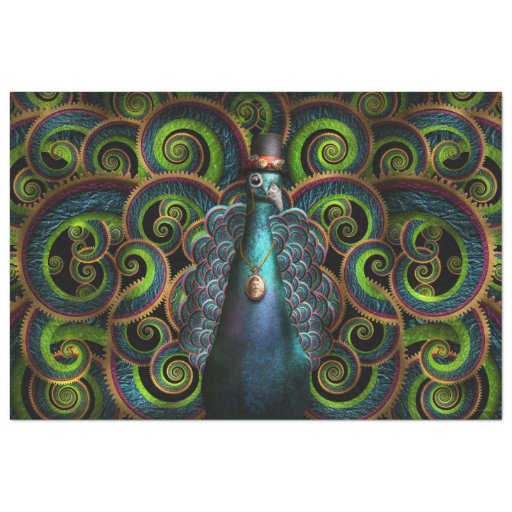 Image of Steampunk - Pretty as a peacock Tissue Paper