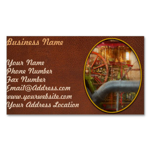 Steampunk - Pump - Wheel of progress 1906 Magnetic Business Card