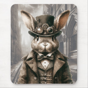 Steampunk Rabbit in London  Mouse Mat